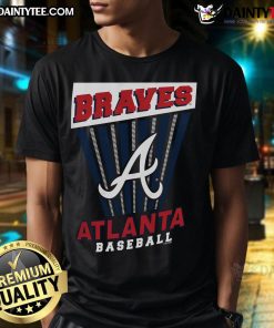 Good Atlanta Braves Baseball Starter T-Shirt in navy blue, featuring bold team logo and comfortable fit for fans.