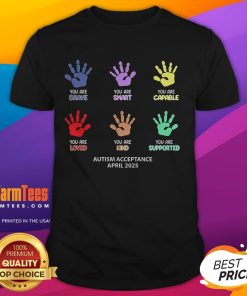 Good Autism Acceptance April 2025 T-Shirt featuring colorful graphic promoting autism awareness and acceptance.