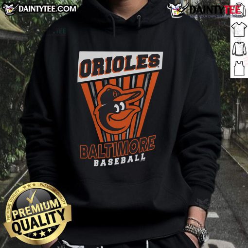 Good Baltimore Orioles Baseball Starter Hoodie in black and orange, perfect for fans and casual wear.