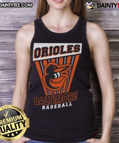 Stylish Baltimore Orioles baseball starter tank top in orange and black, perfect for game day or casual wear.
