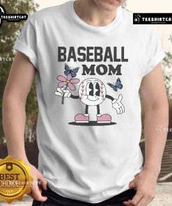 Good Baseball Mom Flower Butterfly T-Shirt featuring a vibrant design celebrating baseball moms with floral and butterfly accents.