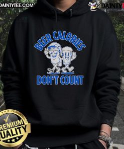 Funny baseball hoodie featuring 'Good Beer Calories Don't Count' parody design for beer lovers and sports fans.