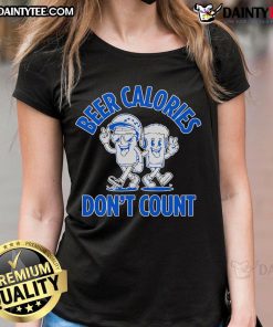Good Beer Calories Don't Count parody baseball ladies tee featuring a fun design perfect for beer lovers and casual outings.