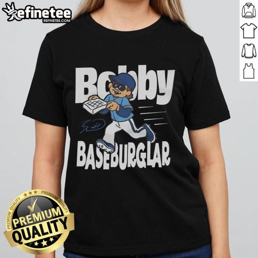 Good Bobby Baseburglar Kids and Ladies Tee featuring fun graphics, perfect for casual wear and playful adventures.