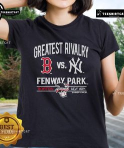Boston Red Sox vs New York Yankees Fenway Park ladies tee showcasing team spirit and vibrant design for fans.