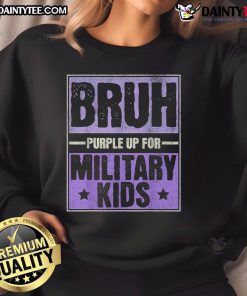 Good Bruh Purple sweatshirt for Military Child Month, celebrating military kids with a stylish and comfortable design.