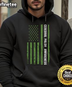 Good Cerebral Palsy Awareness hoodie featuring the American flag design, promoting inclusivity and support.