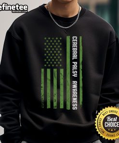 Good Cerebral Palsy Awareness sweatshirt featuring the American flag design, promoting inclusivity and support.