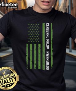 Good Cerebral Palsy Awareness T-Shirt featuring the American flag design, promoting awareness and support for cerebral palsy.