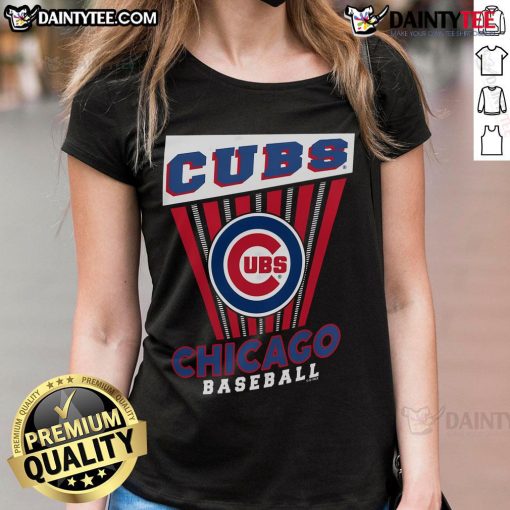 Alt Text: Stylish Good Chicago Cubs Baseball Starter Ladies Tee featuring team logo, perfect for female fans and casual wear.
