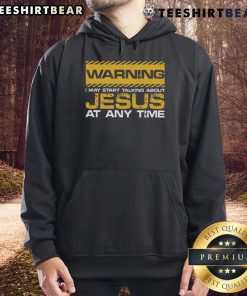 Good Christian Jesus hoodie featuring a playful warning about discussing Jesus, perfect for faith-inspired fashion.