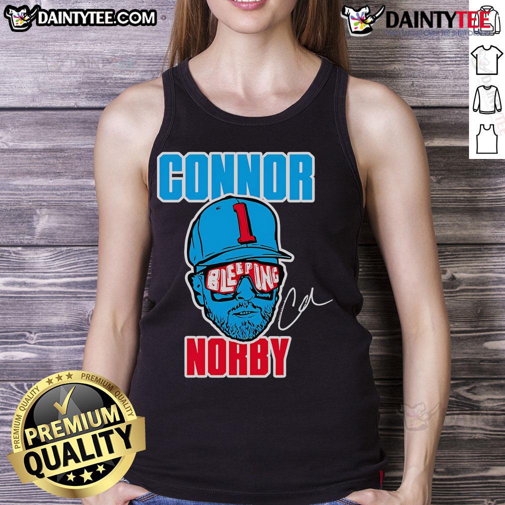 Good Connor Norby Bleeping Tank Top Alt Text: Good Connor Norby in a stylish Bleeping Tank Top, showcasing a trendy summer outfit perfect for casual wear.