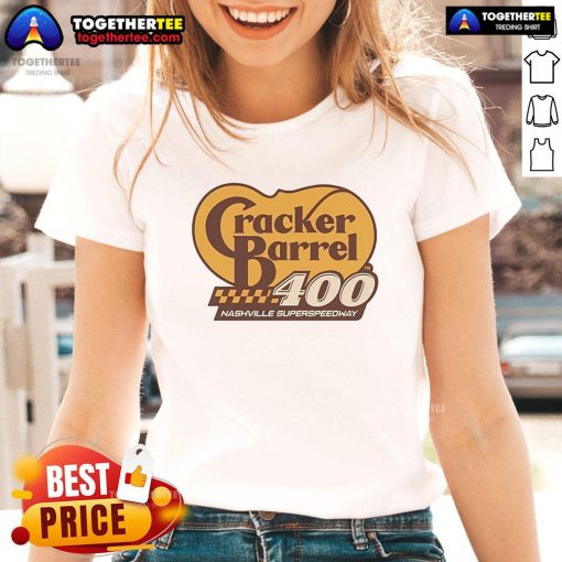 Good Cracker Barrel 400 Nashville Superspeedway Ladies Tee featuring vibrant design and comfortable fit for race fans.