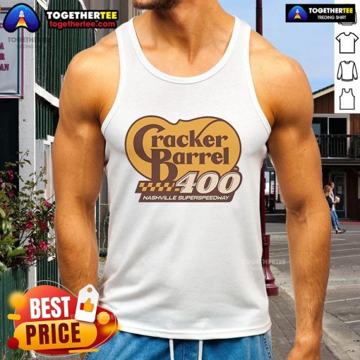 Good Cracker Barrel 400 Nashville Superspeedway tank top featuring vibrant design, perfect for race fans and casual wear.