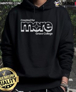 Stylish Good Created For More Grace College hoodie in navy blue, perfect for college students and alumni.