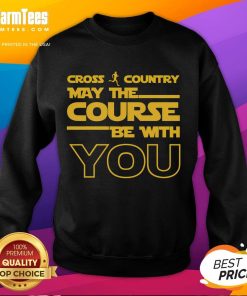 Good Cross Country Runner sweatshirt featuring 'May the Course Be With You' design, perfect for athletes.