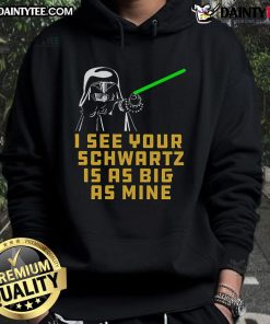Good Dark Helmet hoodie featuring 'I See Your Schwartz Is As Big As Mine' design, perfect for fans of classic sci-fi comedy.