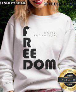 David Archuleta wearing a stylish Freedom Block sweatshirt, showcasing a trendy and comfortable look.