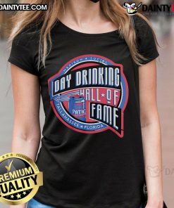 Good Day Drinking Hall of Fame Ladies Tee at Madison Social, Tallahassee, Florida, showcasing a vibrant design and style.