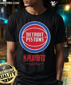 Good Detroit Pistons 2025 NBA Playoffs Alley Oop T-Shirt featuring vibrant team colors and bold graphic design.