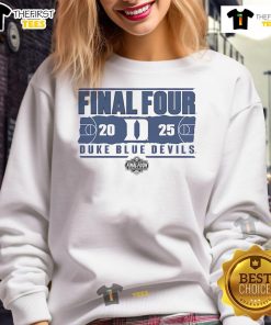 Good Duke Blue Devils 2025 NCAA Men's Basketball Tournament Final Four Rebound Sweatshirt in blue with team logo.