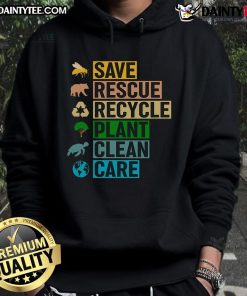 Good Earth Clean Seas Save The Recycle Planet Hoodie, featuring eco-friendly design for environmental awareness and sustainability.