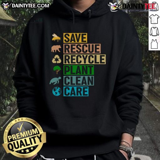 Good Earth Clean Seas Save The Recycle Planet Hoodie, featuring eco-friendly design for environmental awareness and sustainability.