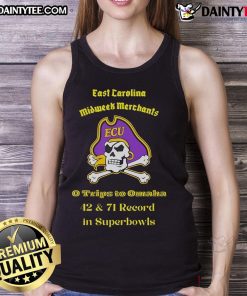 Good East Carolina Pirates midweek merchants tank top featuring Omaha Super Bowl record of 42 and 71.