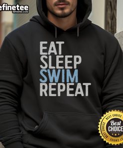Good Eat Sleep Swim Repeat Swimmer Hoodie in vibrant colors, perfect for swim enthusiasts and casual wear.