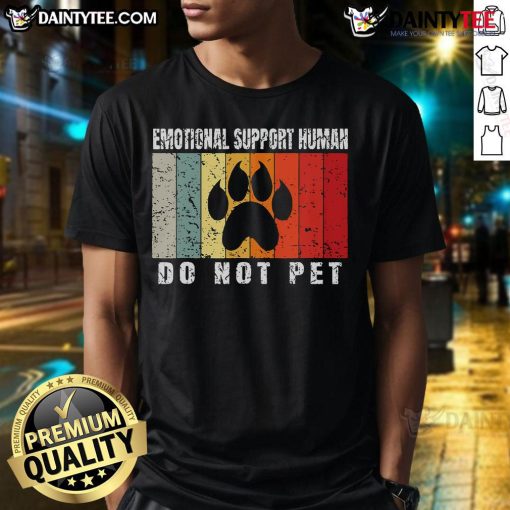 Good Emotional Support Husband Do Not Pet Vintage Anniversary T-Shirt design featuring playful text and retro graphics.