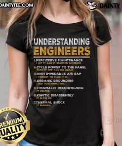 Humorous mechanical engineering ladies tee featuring a clever design for women in engineering.