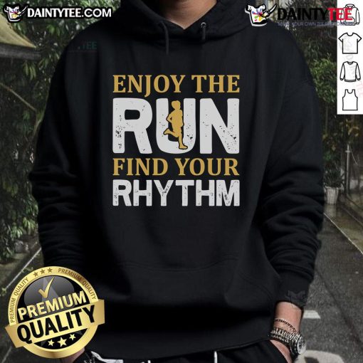 Runner wearing a hoodie, enjoying a run, embracing the rhythm of jogging in a scenic outdoor setting.