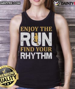 Runner wearing a tank top enjoying a jog, embracing the rhythm of running for a healthy lifestyle.