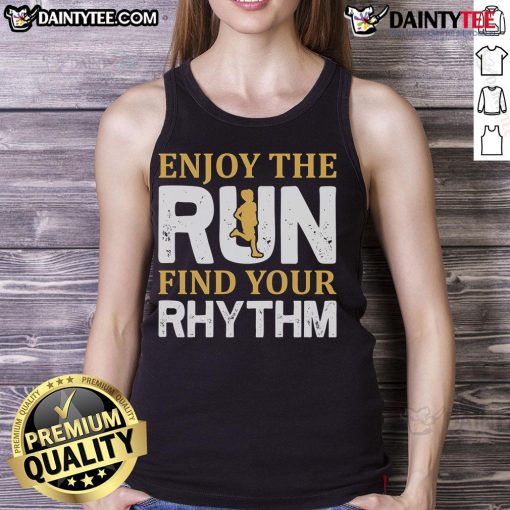 Runner wearing a tank top enjoying a jog, embracing the rhythm of running for a healthy lifestyle.