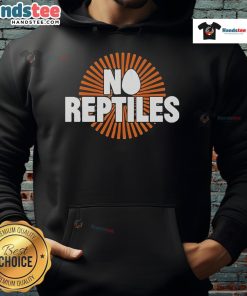 Good Everything Everything No Reptiles Hoodie featuring a playful design, perfect for casual wear and reptile lovers.