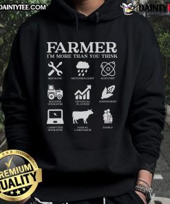 Patriotic farmer wearing a 'Good Farmer' hoodie, showcasing dedication to farming and agriculture.