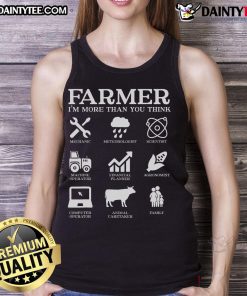 Patriotic farmer wearing a tank top with a 'Good Farmer' design, showcasing a passion for agriculture and farming ideas.