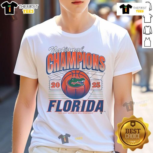Good Florida Basketball 2025 NCAA Champions Grid T-Shirt featuring bold graphics celebrating the championship victory.