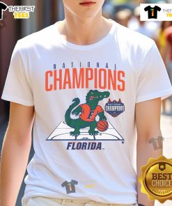 Good Florida Basketball 2025 NCAA Champions mascot t-shirt featuring vibrant graphics and team colors for fans.