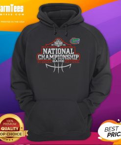 2025 Florida Gators National Championship men's basketball game hoodie in vibrant blue with team logo and design.
