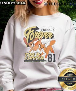 Good Friends Forever Disney The Fox and The Hound Tod and Copper 81 Sweatshirt featuring iconic characters Tod and Copper.