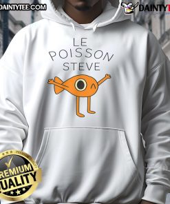 Good Funny Fish Le Poisson Steve Hoodie featuring a whimsical fish design perfect for casual wear and marine enthusiasts.