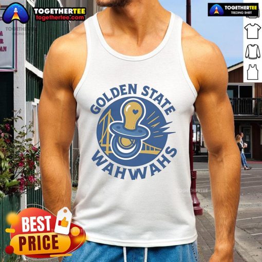 Good Golden State Wahwahs logo tank top featuring vibrant colors and stylish design for fans and fashion lovers.