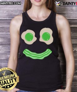 Good Green Eggs and Ham smiley face brunch breakfast tank top design, perfect for fun, casual dining attire.
