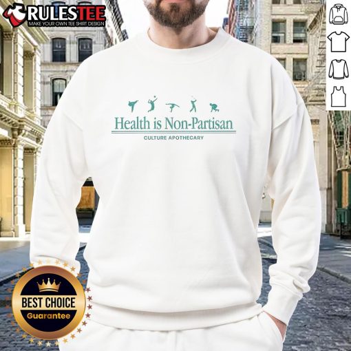 Alt Text: Good Health Is Non-Partisan culture sweatshirt by Turning Point USA, featuring bold graphics and a comfortable fit.