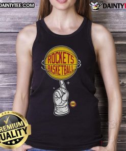 Good Houston Rockets Hardwood Classics finger spin tank top featuring vibrant team colors and classic logo design.