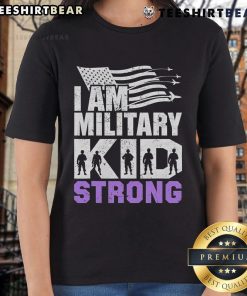 Good I Am Military Strong Purple Tee for Military Child Month - Stylish ladies' shirt celebrating military kids.