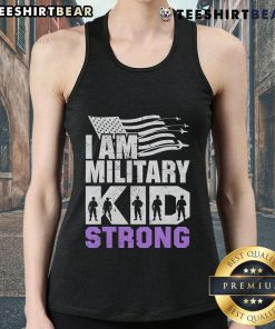 Good I Am Military Strong Purple Tank Top for Military Child Month, showcasing support for military kids in style.