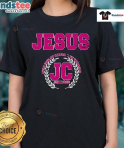 Good Jesus for God Loved the World JC John 3:16 ladies tee featuring a stylish design with faith-inspired graphics.