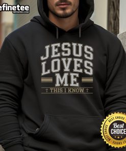Christian hoodie featuring 'Good Jesus Loves Me This I You Know' design, perfect for faith-inspired fashion.